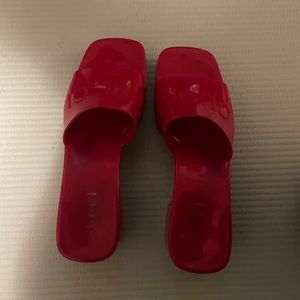 Red rubber Gucci heels size 7.5 Authentic no box